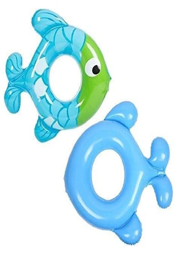 ZUSTPACK مجموعة زوست باك من أنابيب السباحة للأطفال، حلقة سباحة قابلة للنفخ، عوامة حمام سباحة للأطفال، أنبوب سباحة للأطفال الصغار، لعبة مائية للأطفال، إكسسوار شاطئ صيفي، حلقة سباحة آمنة (حلقة سباحة على شكل سمكة) - Image 2